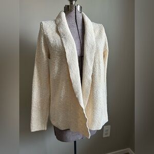 LL Bean Cozy Cream open front Women's knit cardigan Sweater neutral capsule fall